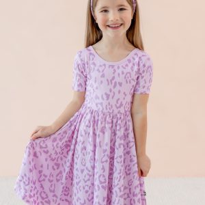 Twirl Dress in Thistle Leopard