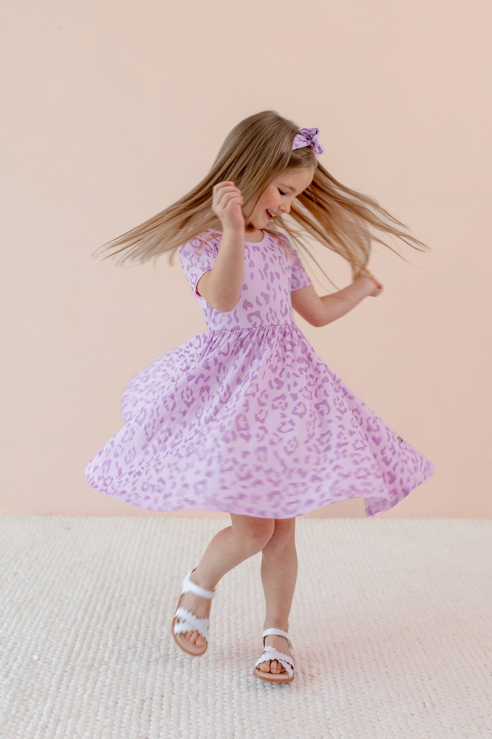 Twirl Dress in Thistle Leopard - Image 3