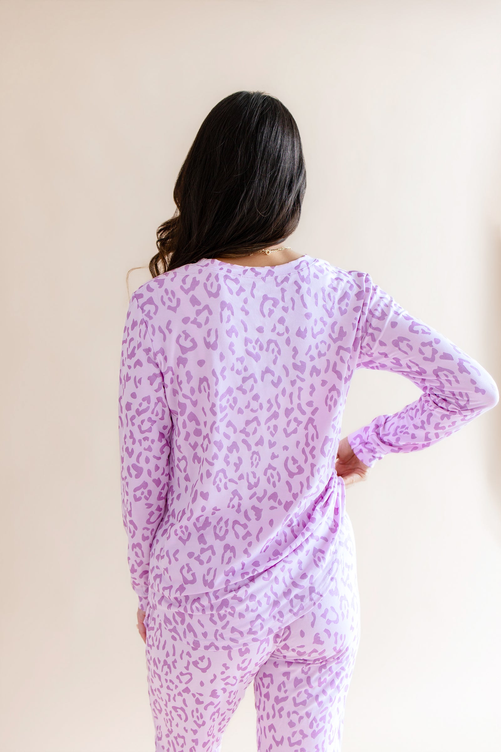 Women's Jogger Pajama Set in Thistle Leopard - Image 5