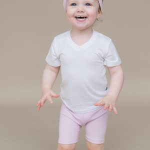Ribbed Toddler Biker Shorts in Thistle