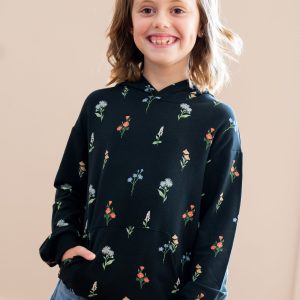 Hoodie in Midnight Wildflower
