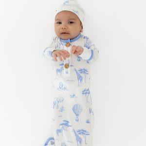 Knotted Day Gown with Hat Set in Toile Safari