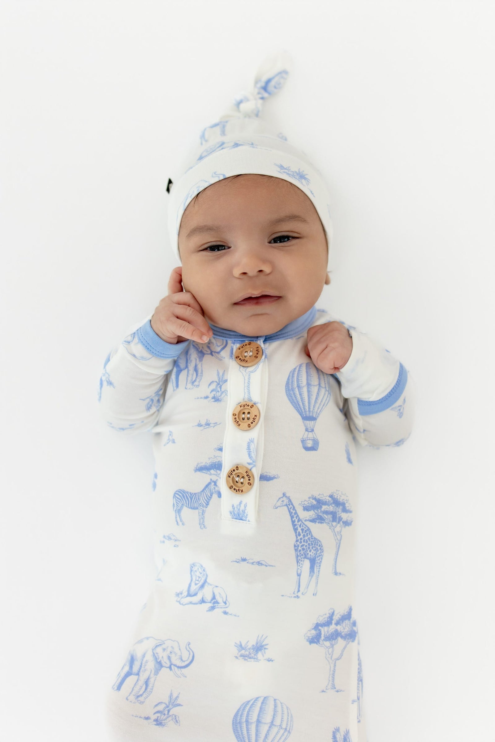 Knotted Day Gown with Hat Set in Toile Safari - Image 3