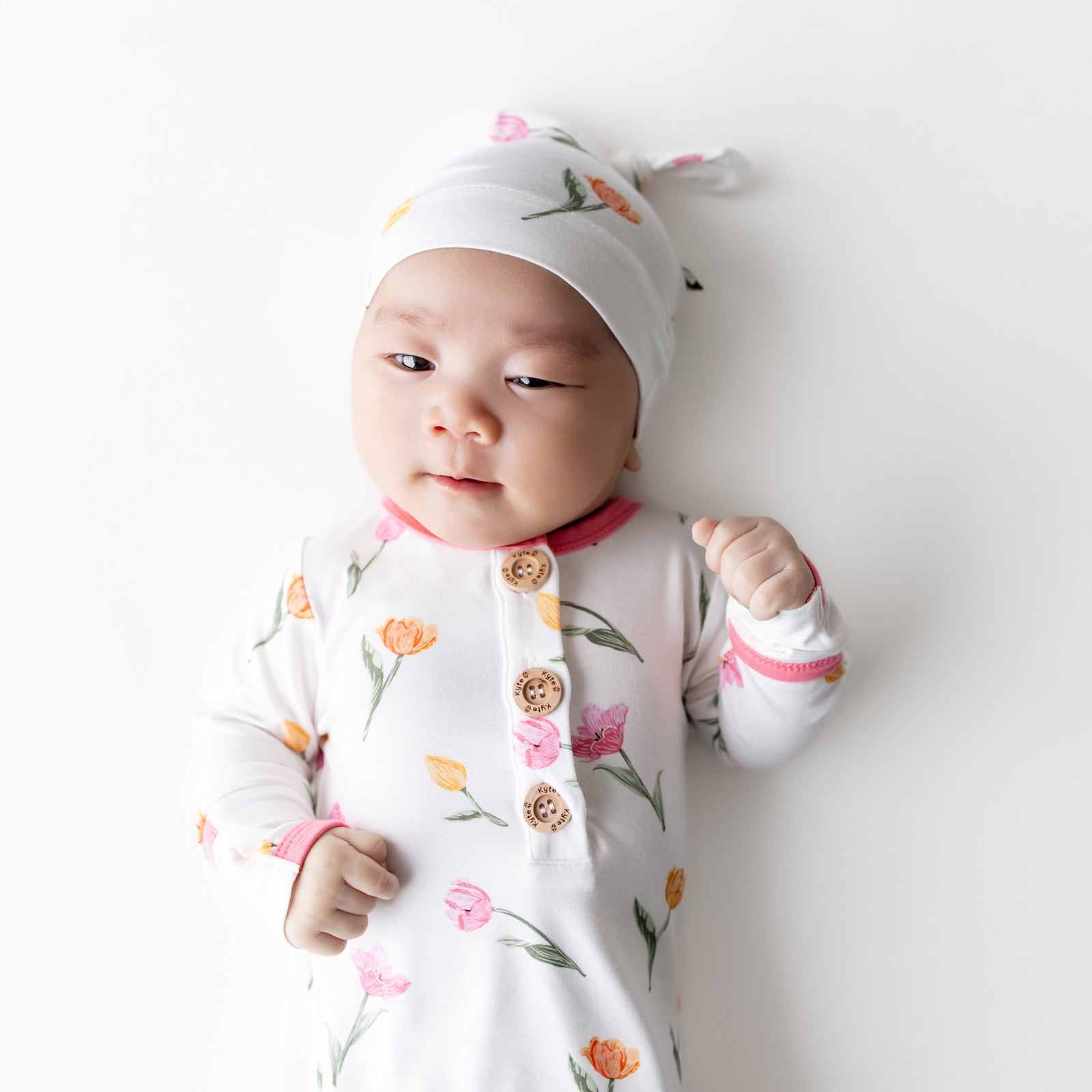Knotted Day Gown with Hat Set in Tulip - Image 3