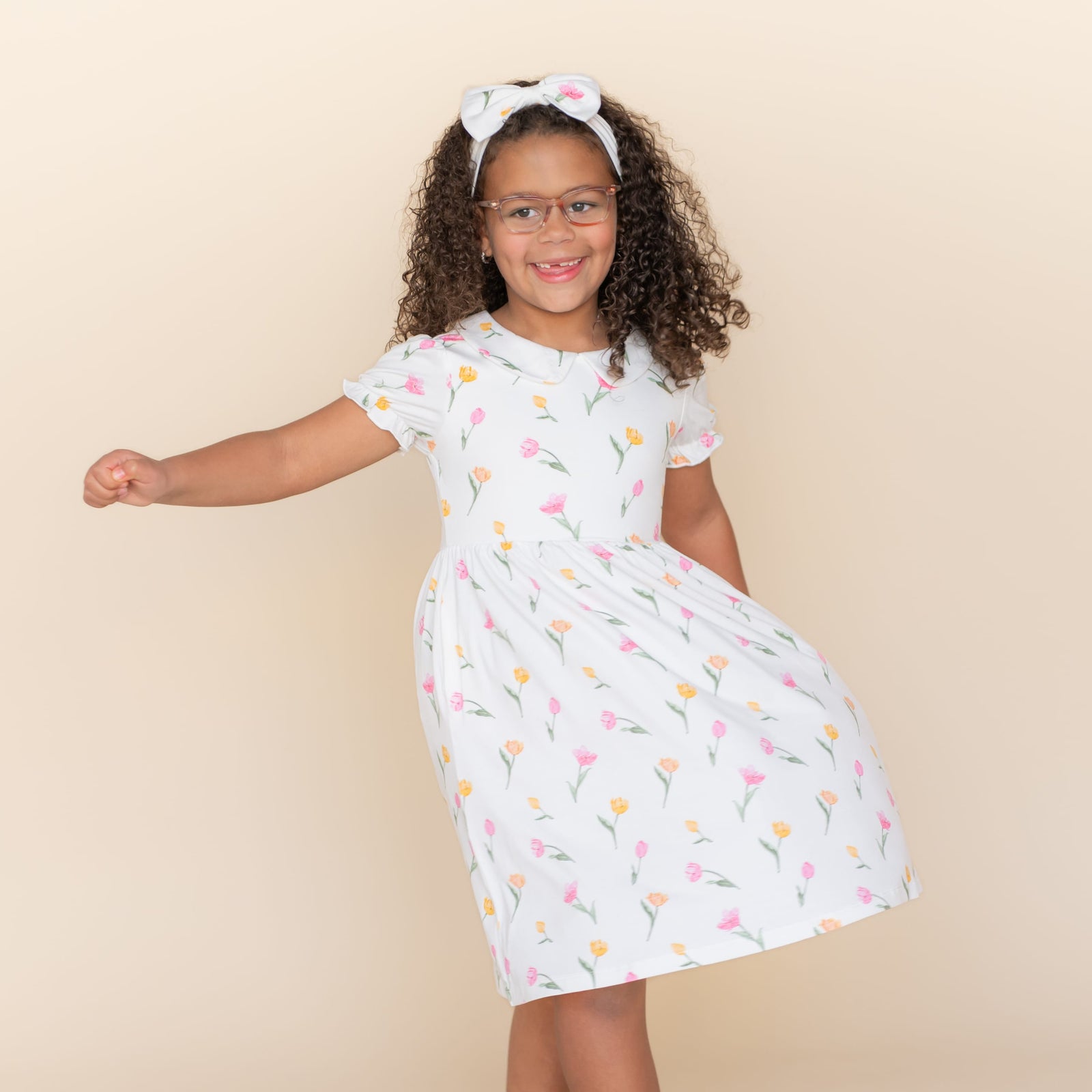 Peter Pan Collar Dress in Tulip - Image 4