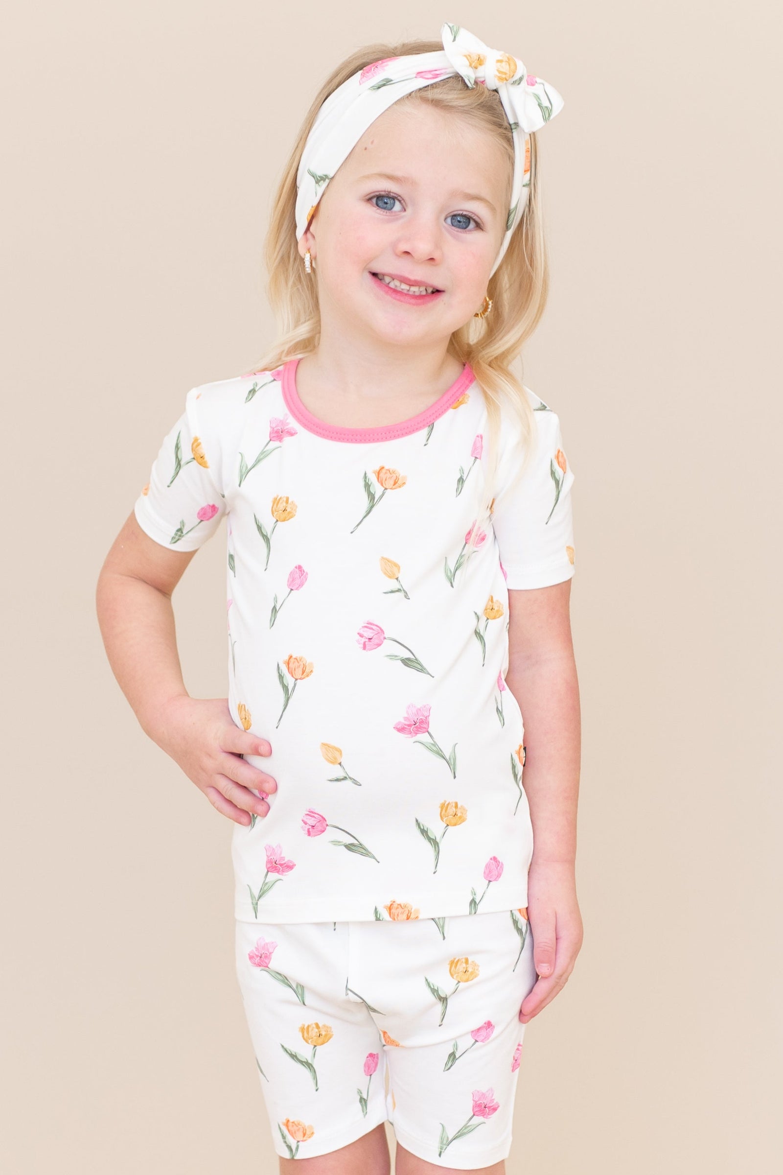 Short Sleeve Pajamas in Tulip - Image 5