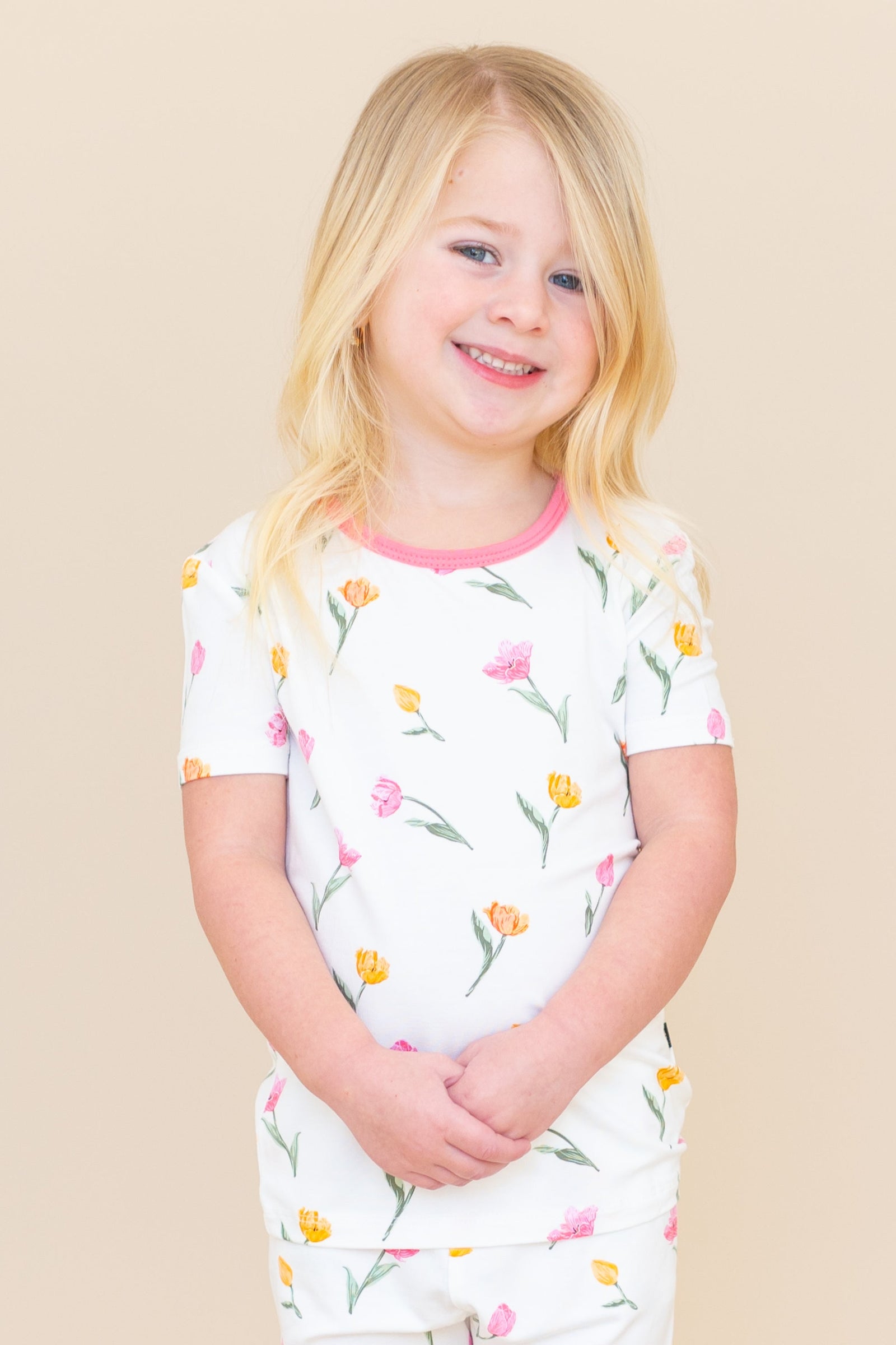 Short Sleeve Pajamas in Tulip - Image 4
