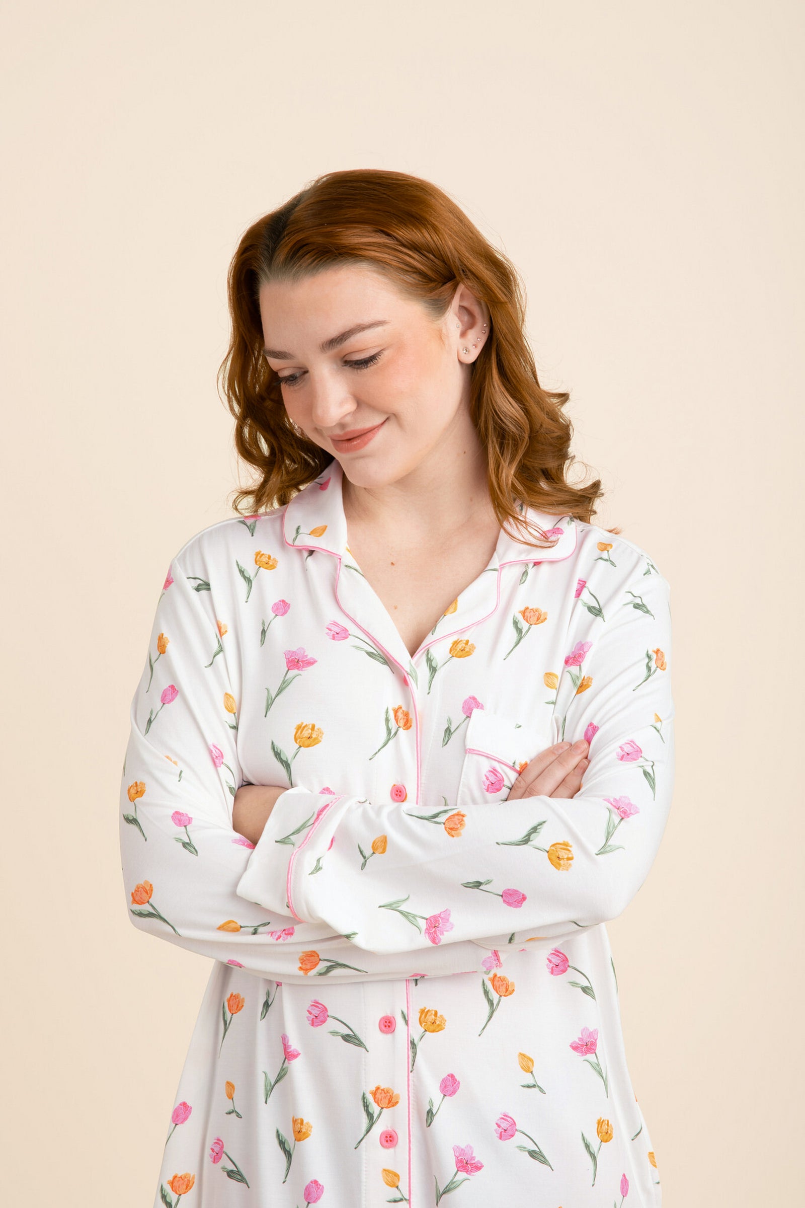 Long Sleeve Women’s Nightshirt in Tulip - Image 2