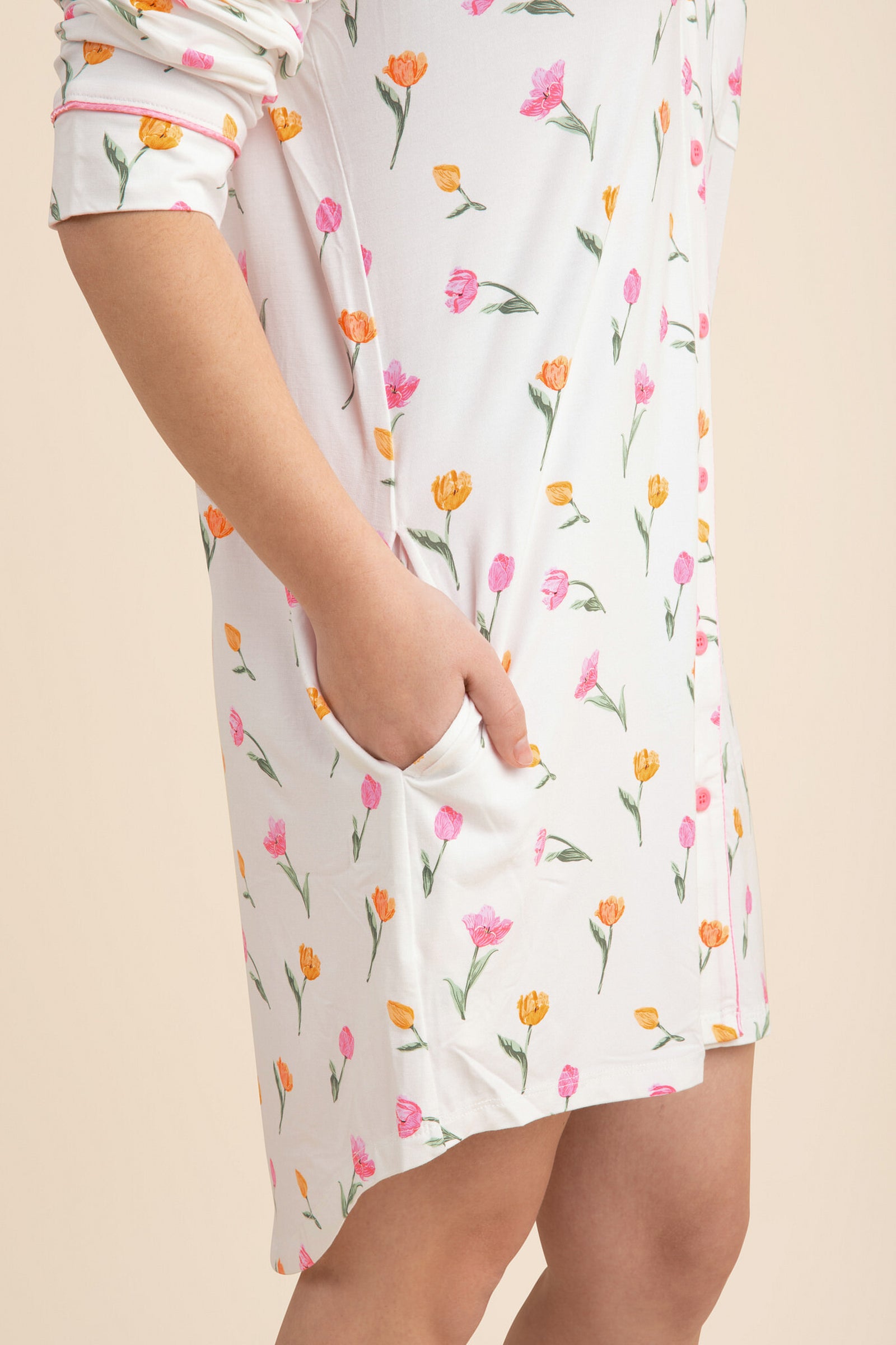 Long Sleeve Women’s Nightshirt in Tulip - Image 3