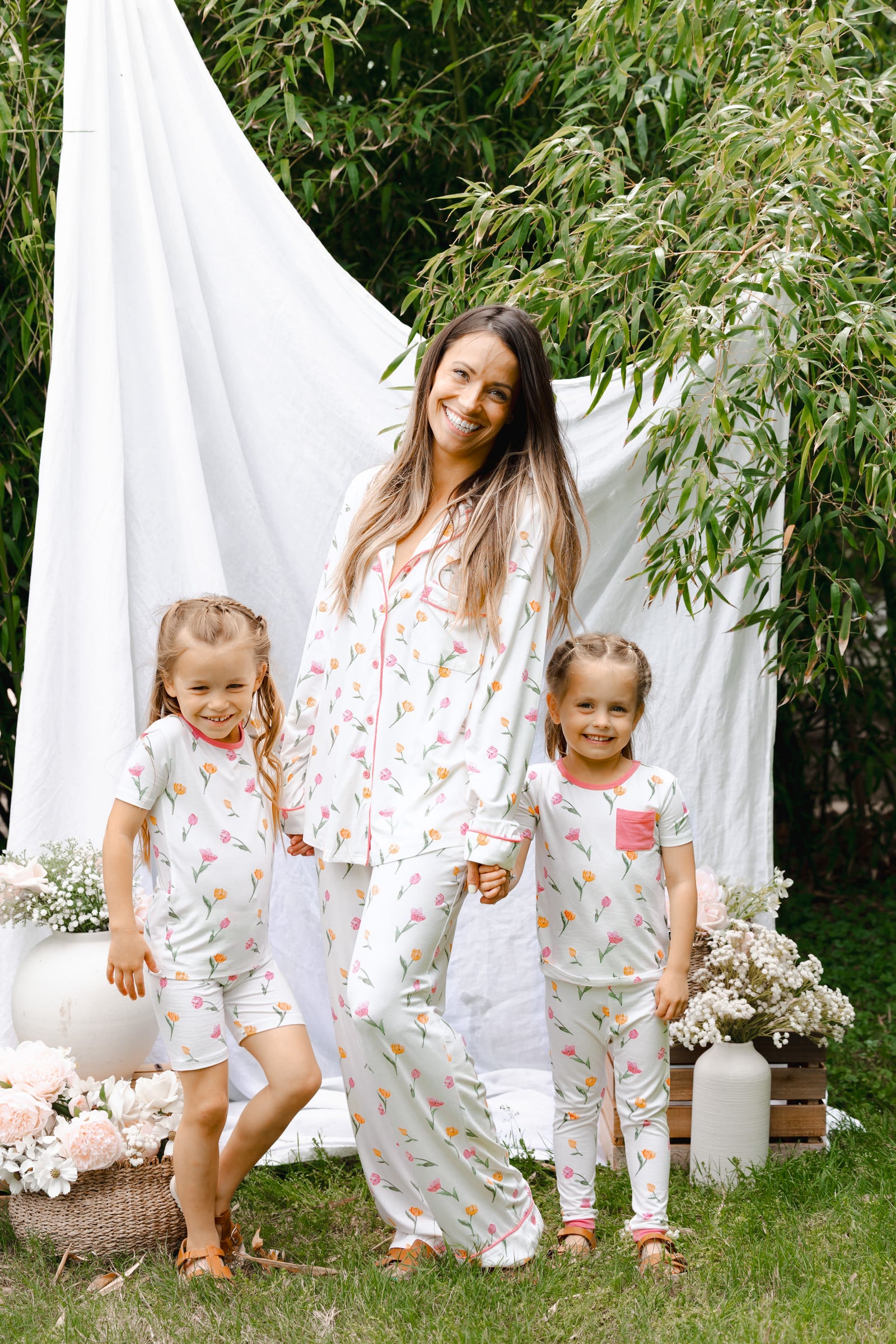 Short Sleeve Pajamas in Tulip - Image 3