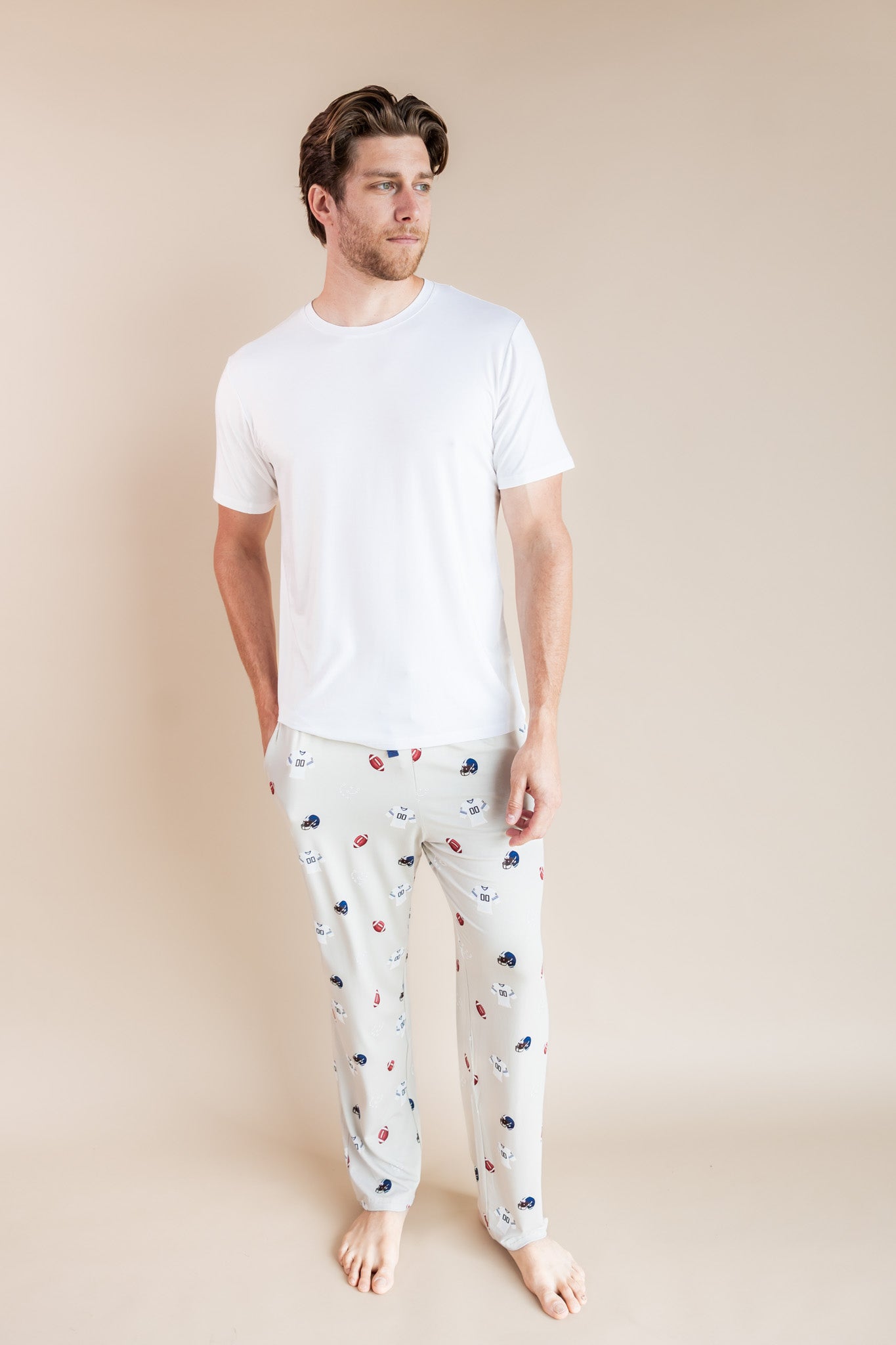Men's Lounge Pants in Vintage Football - Image 2