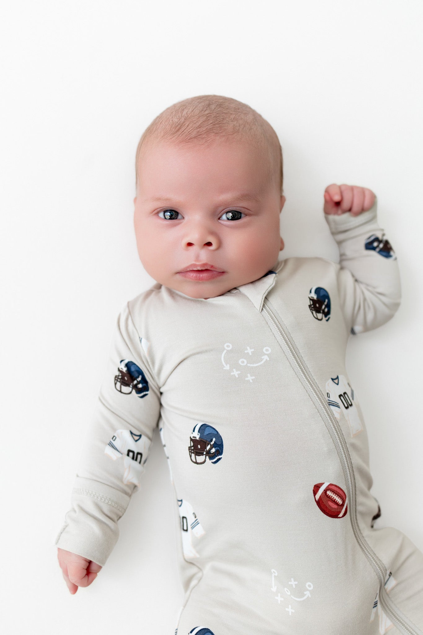 Zippered Footie in Vintage Football - Image 3