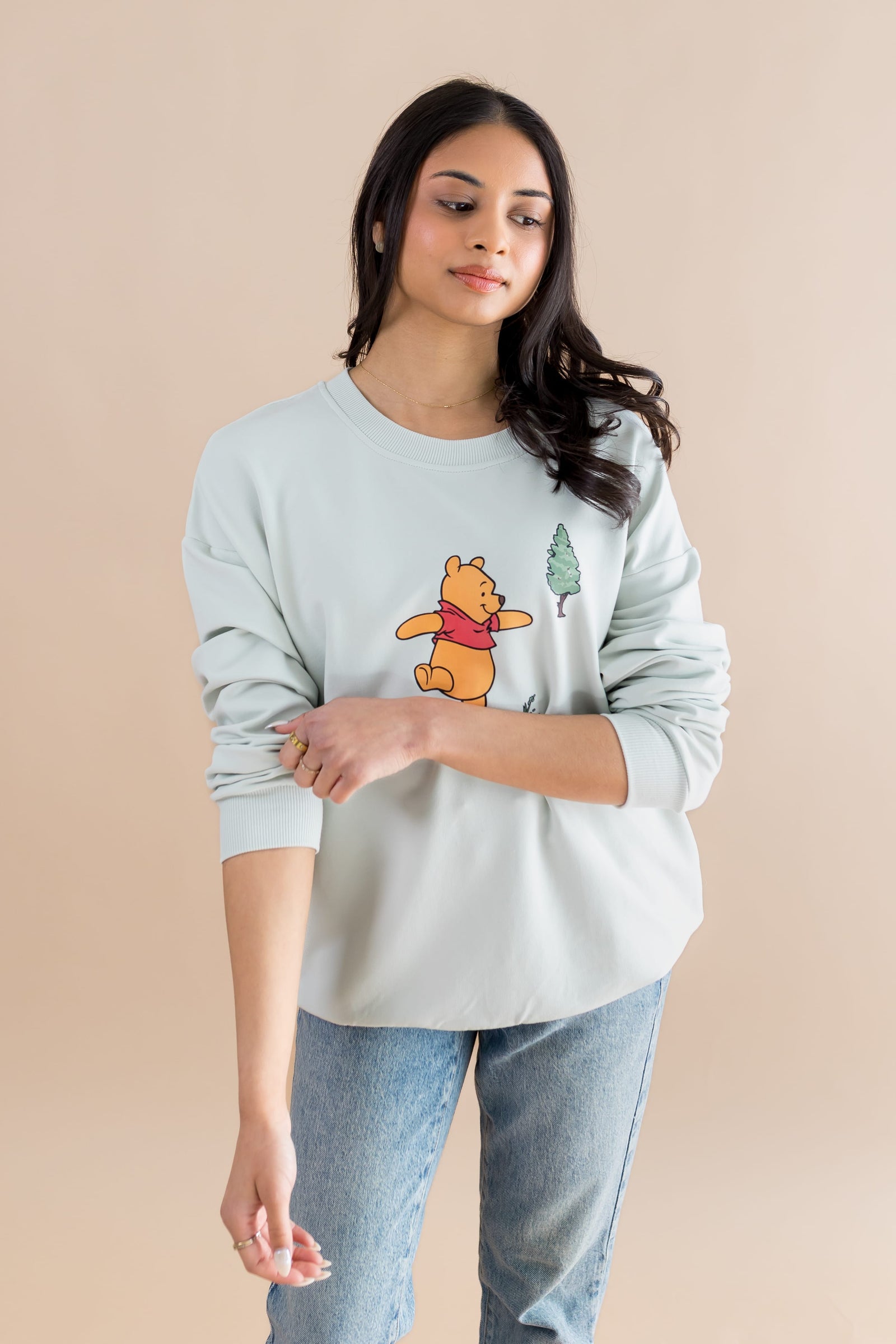 Women's Sweatshirt in Winnie the Pooh on Dew - Image 3
