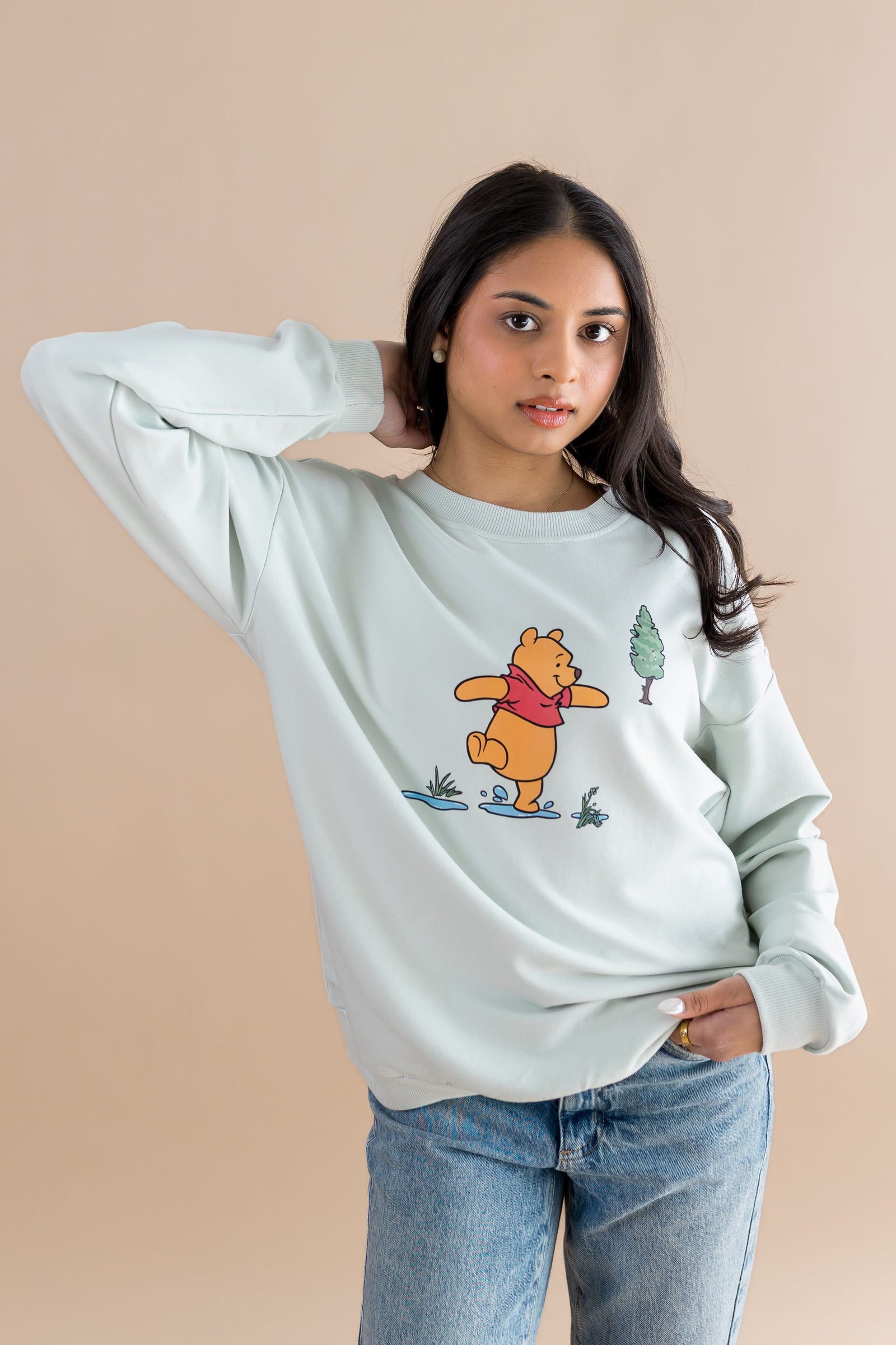 Women's Sweatshirt in Winnie the Pooh on Dew - Image 4