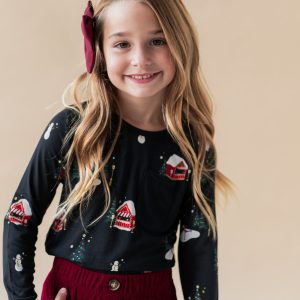 Long Sleeve Toddler Crew Neck Tee in Winter Wonderland