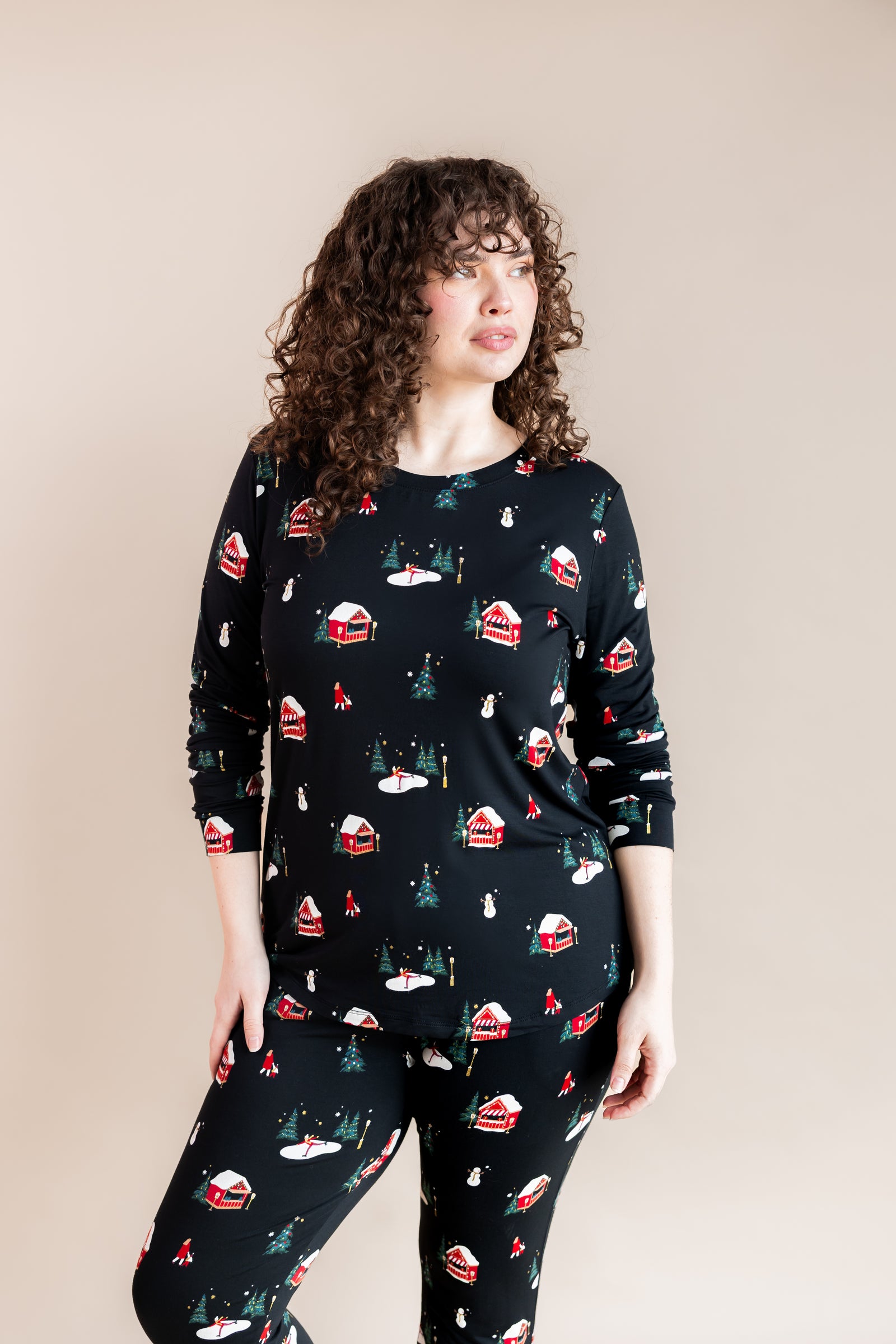 Women's Jogger Pajama Set in Winter Wonderland - Image 2