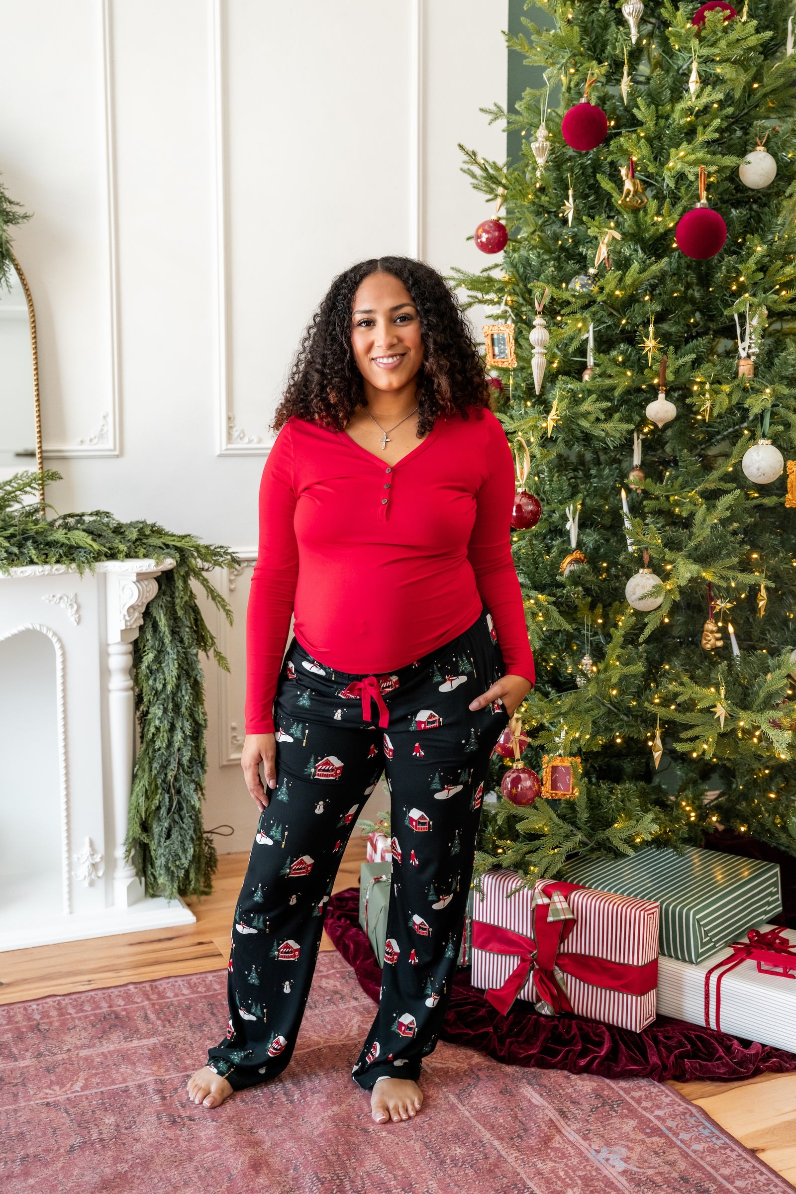 Women's Lounge Pants in Winter Wonderland - Image 6