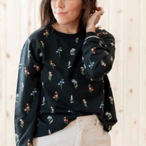 Women's Sweatshirt in Midnight Wildflower