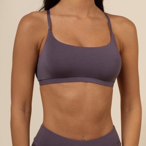 Women's Scoop Neck Bralette in Currant