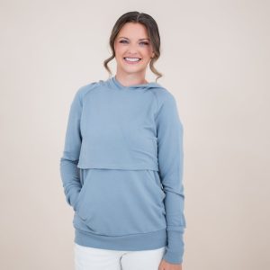 Women's French Terry Nursing Hoodie in Slate