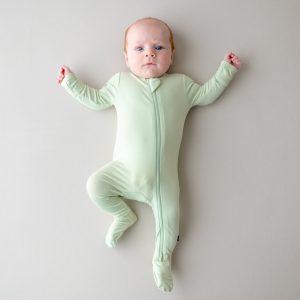 Zippered Footie in Basil