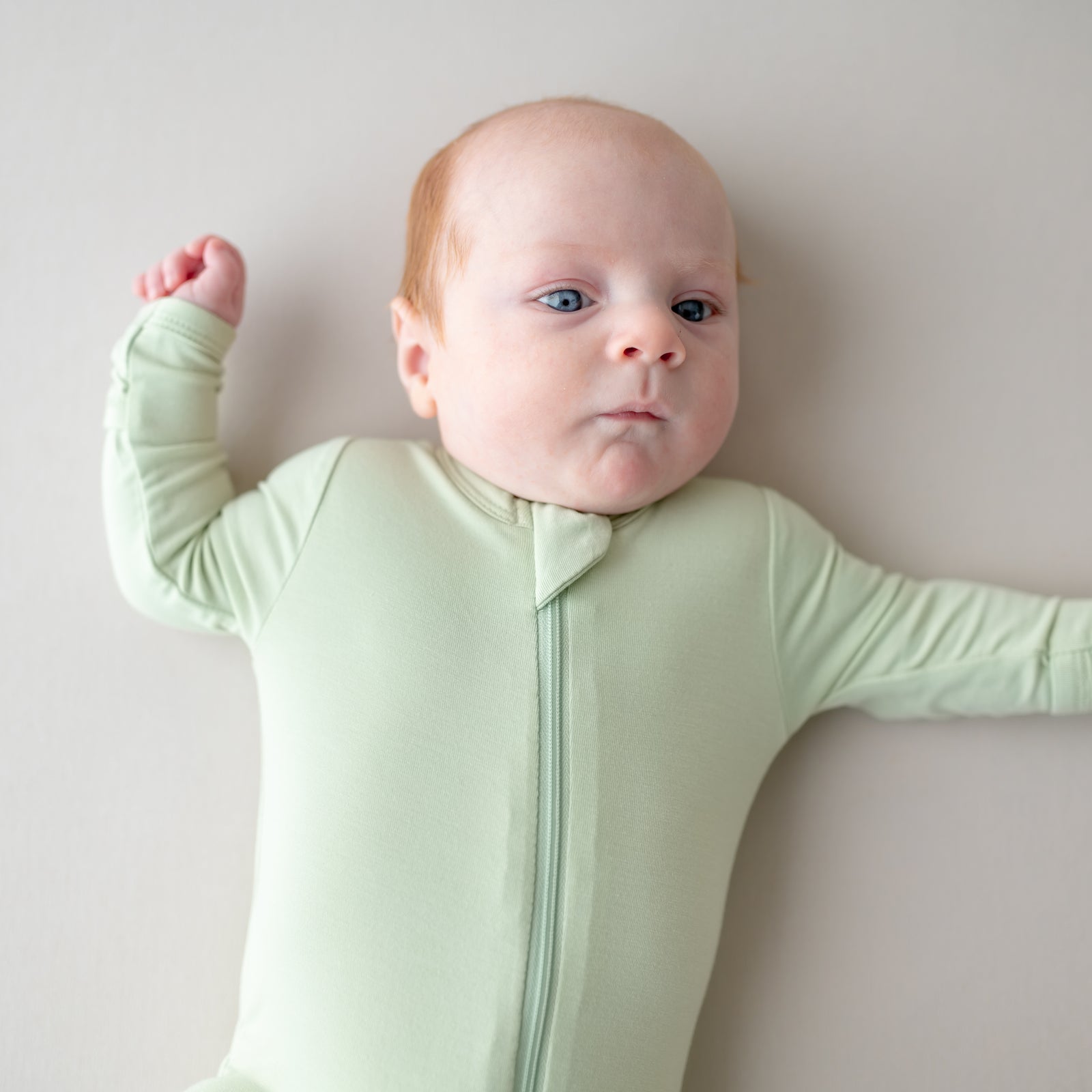 Zippered Footie in Basil - Image 4