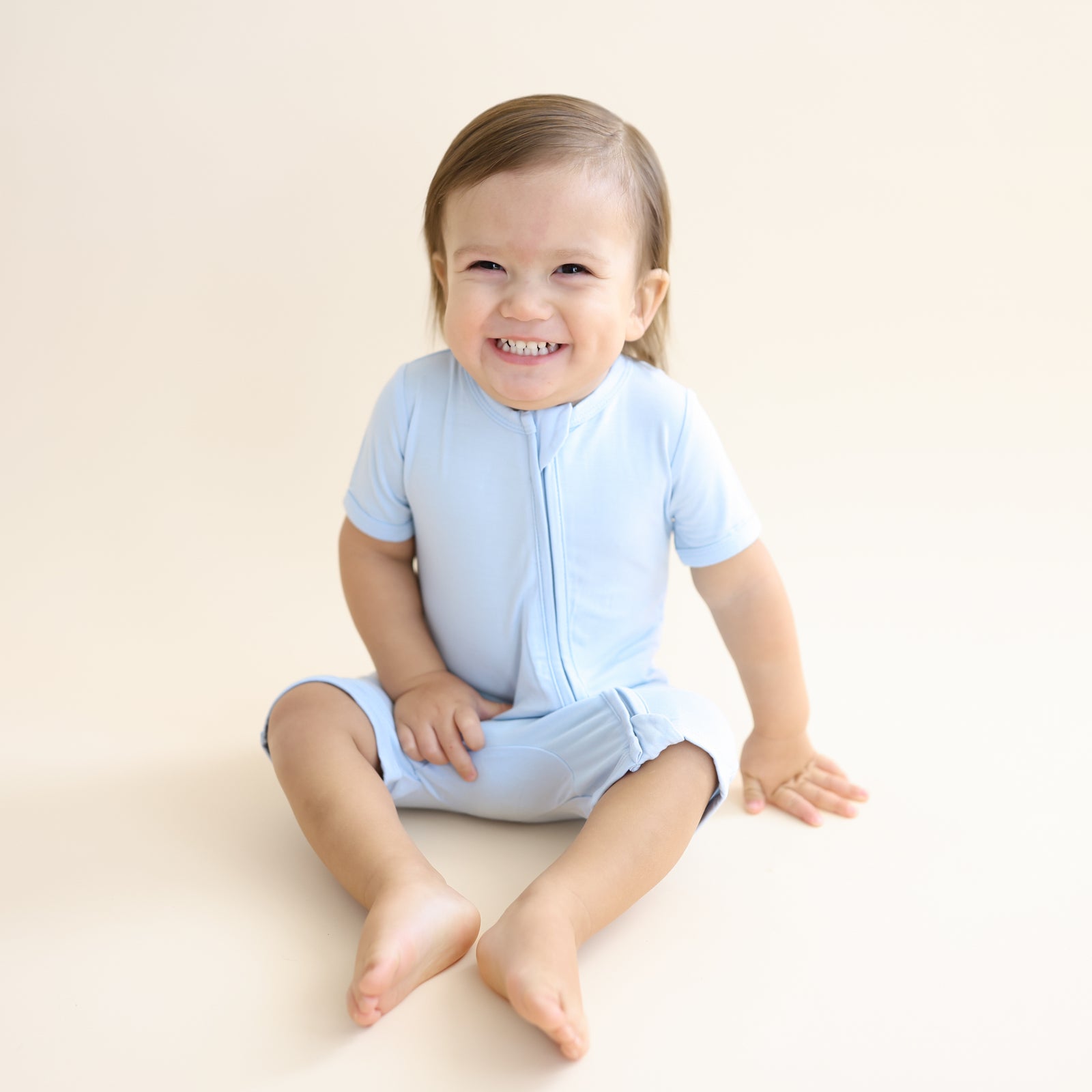 Zipper Shortall Romper in Breeze - Image 4