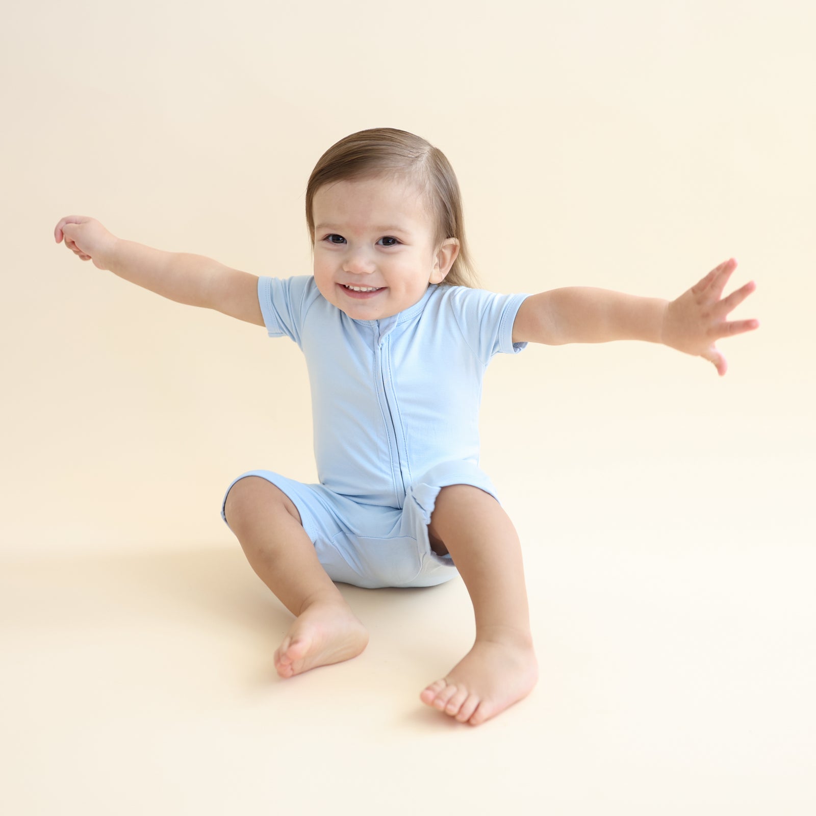 Zipper Shortall Romper in Breeze - Image 5