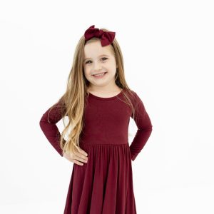 Knotted Bow Headband in Burgundy