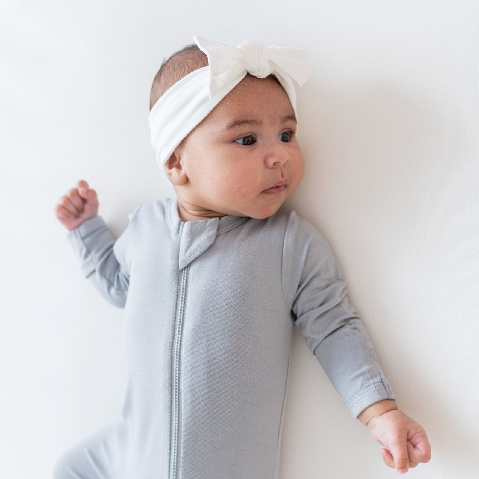 Knotted Bow Headband in Cloud - Image 3