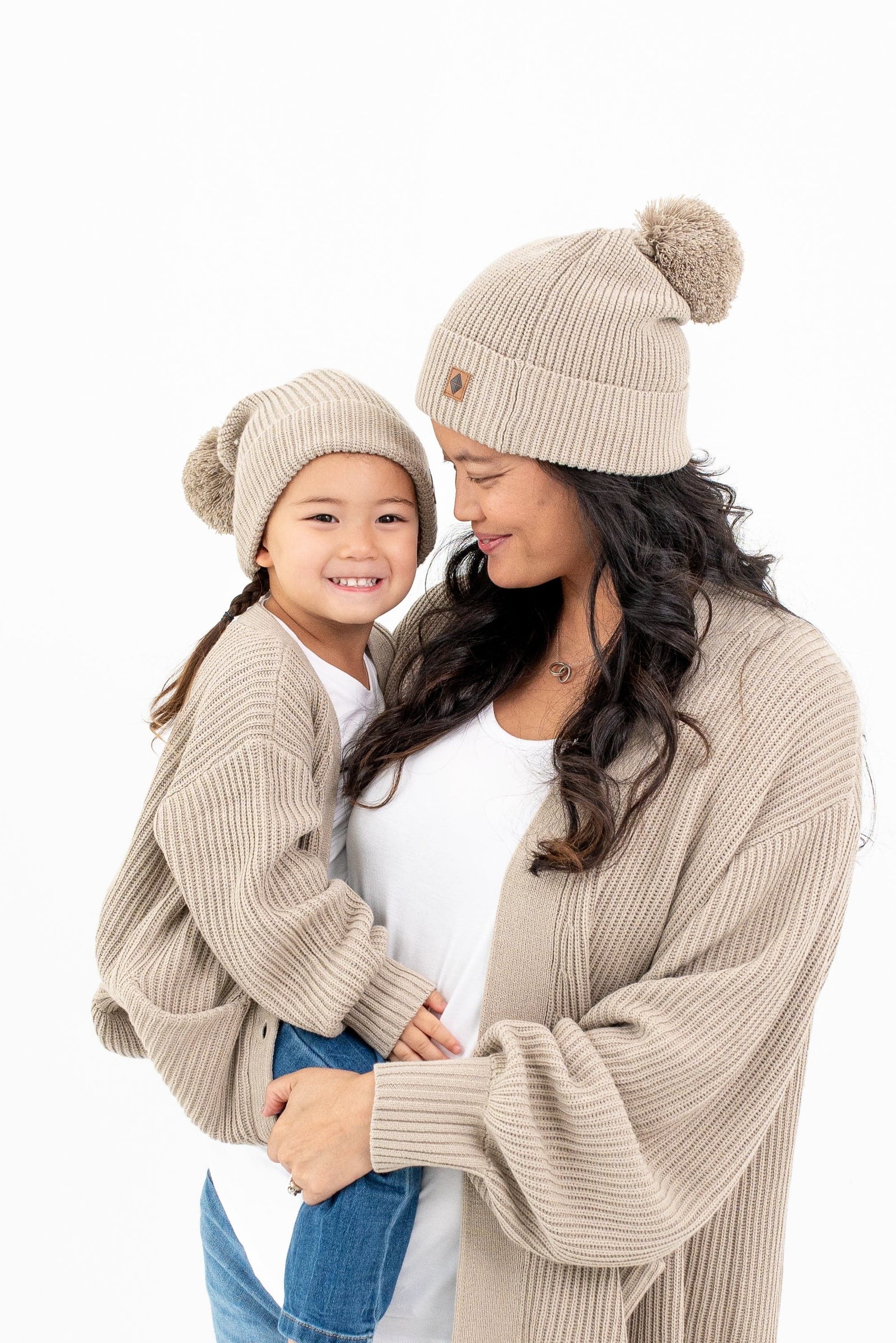 Chunky Knit Women's Oversized Cardigan in Almond - Image 3