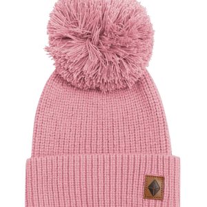 Chunky Knit Pom Beanie in Apple Blossom