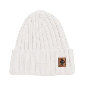 Chunky Knit Ribbed Beanie in Oat
