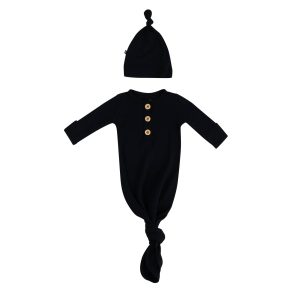 Knotted Day Gown with Hat Set in Midnight