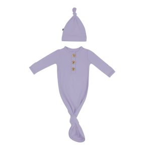 Knotted Day Gown with Hat Set in Taro