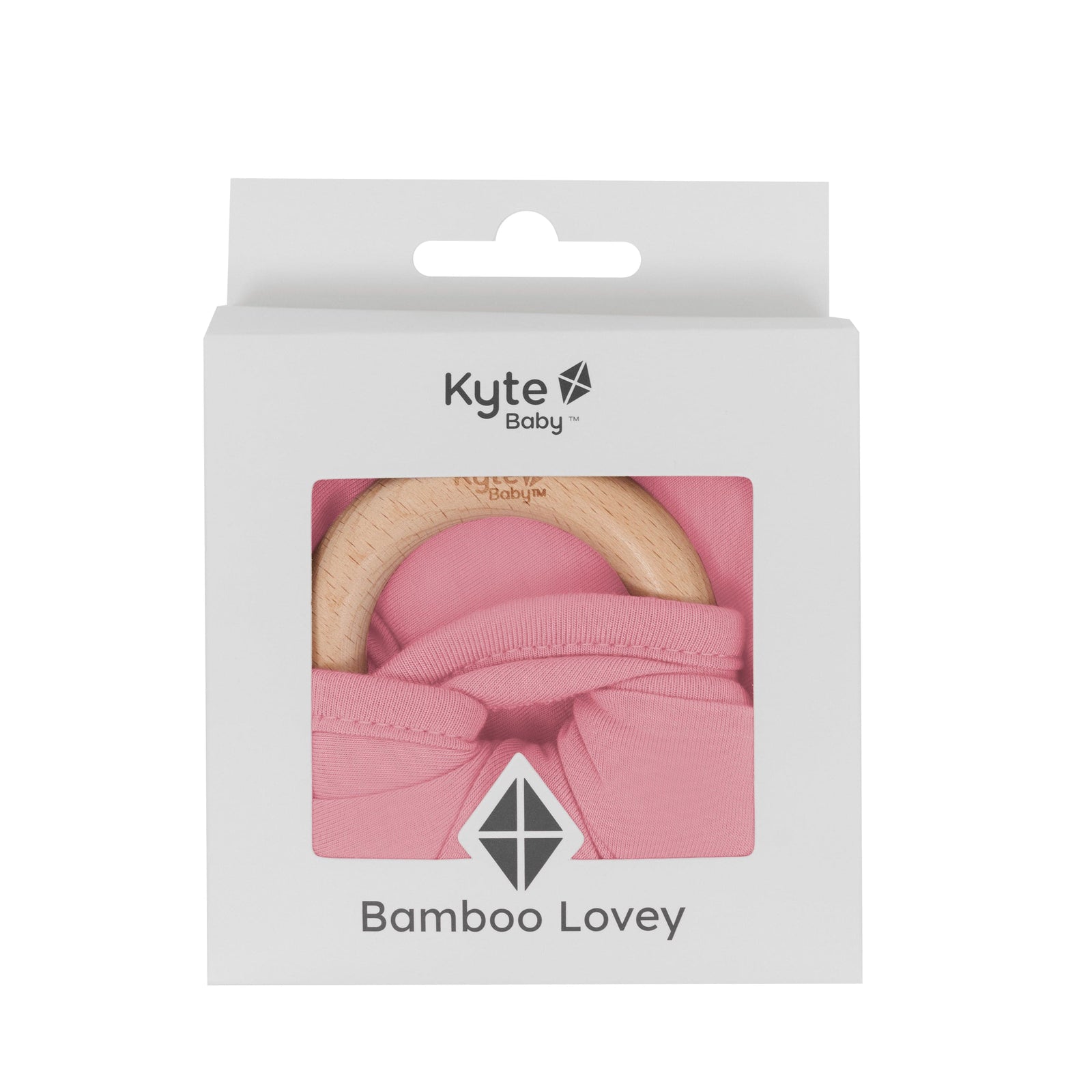 Lovey in Apple Blossom with Removable Wooden Teething Ring - Image 2