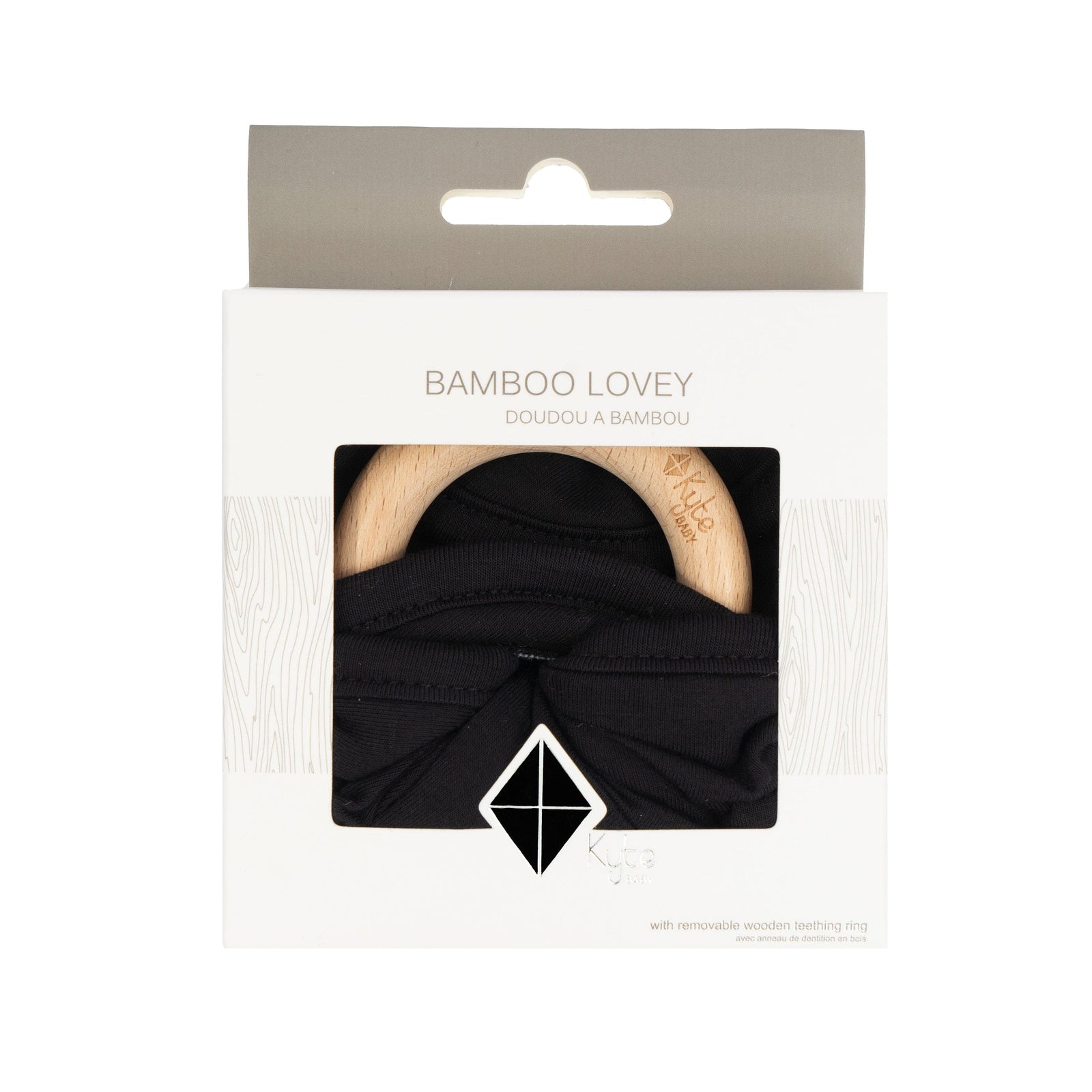 Lovey in Midnight with Removable Wooden Teething Ring - Image 3
