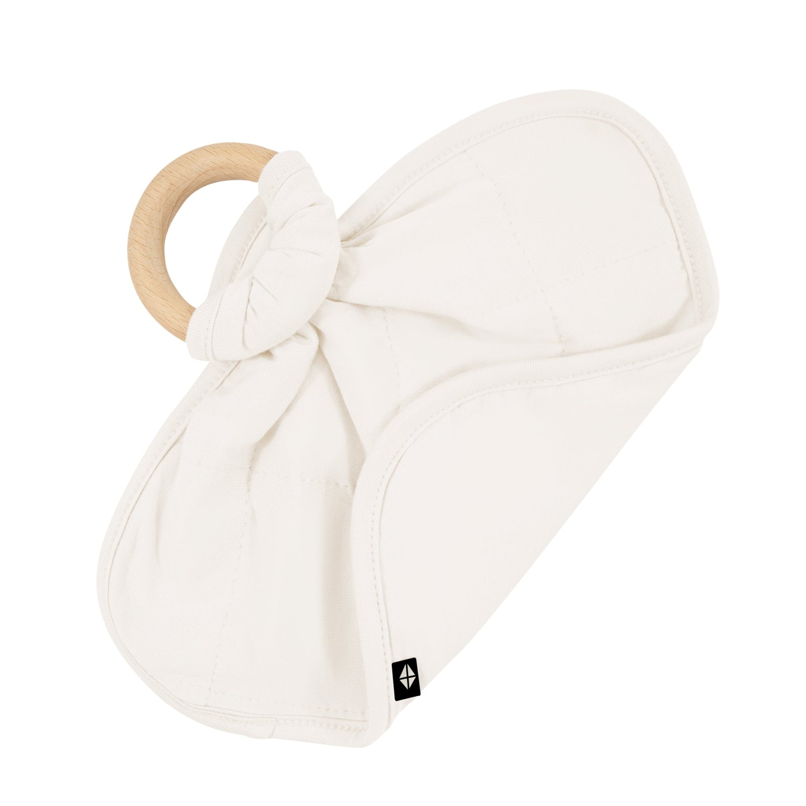 Lovey in Oat with Removable Wooden Teething Ring - Image 4