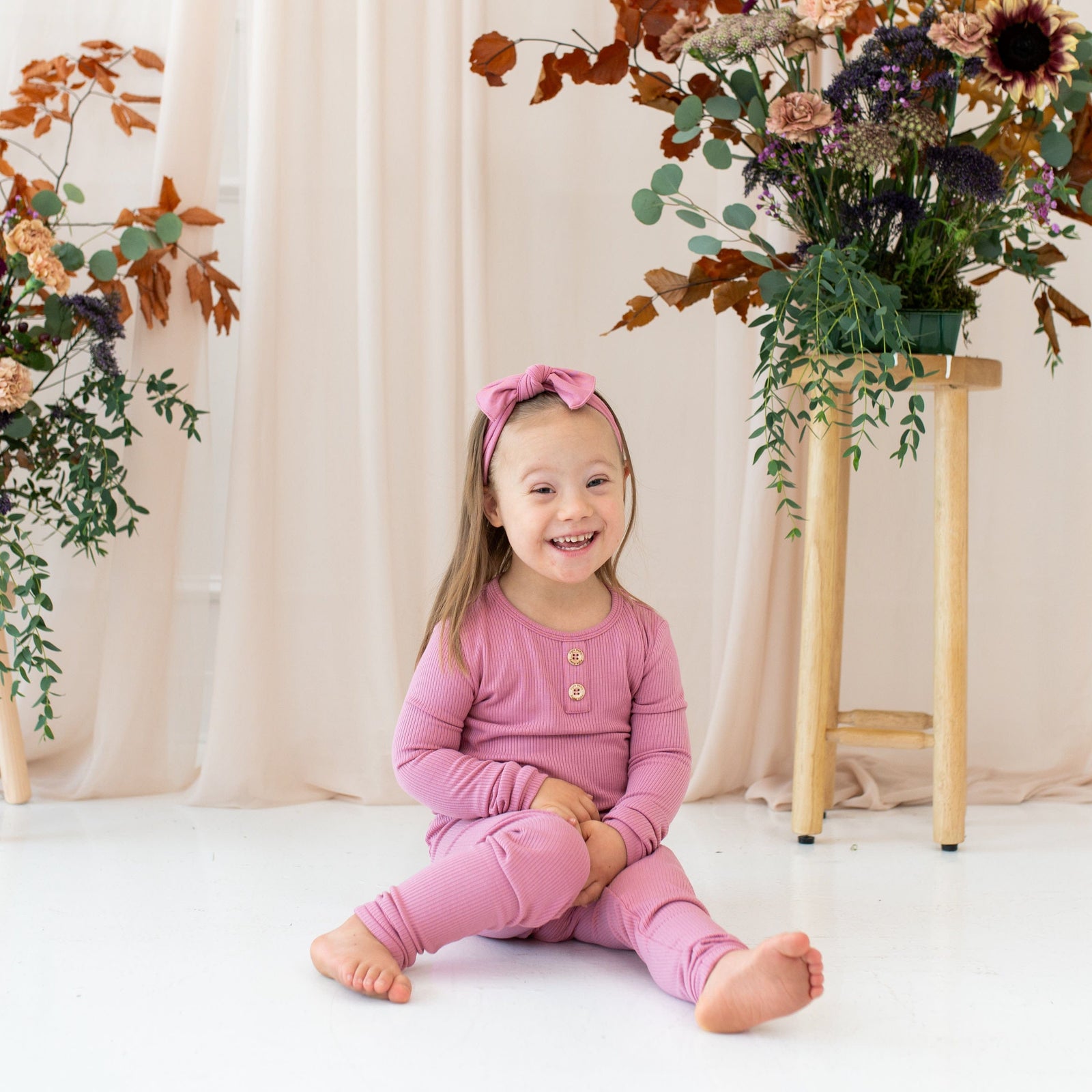 Ribbed Henley Set in Apple Blossom - Image 3