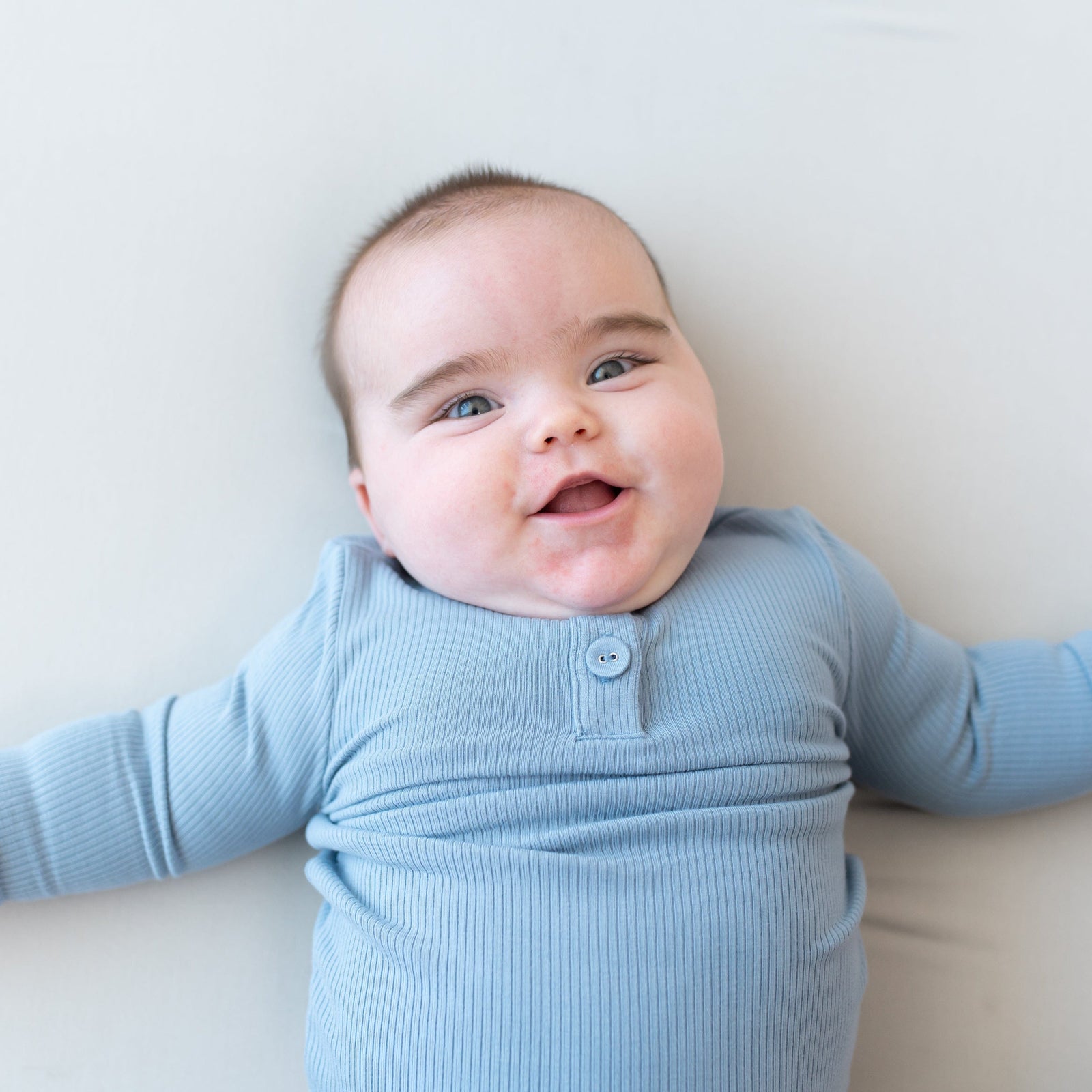 Ribbed Infant Henley Set in Slate - Image 3