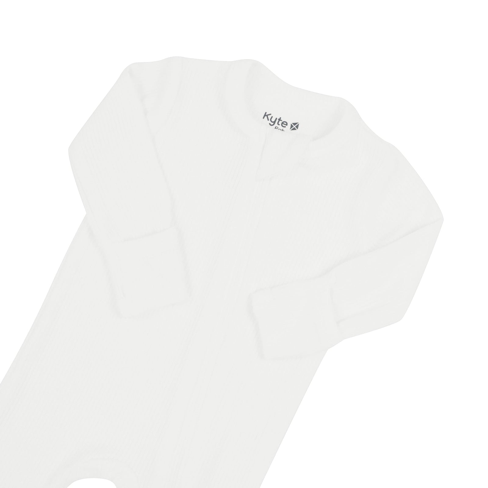 Ribbed Zipper Footie in Cloud - Image 4