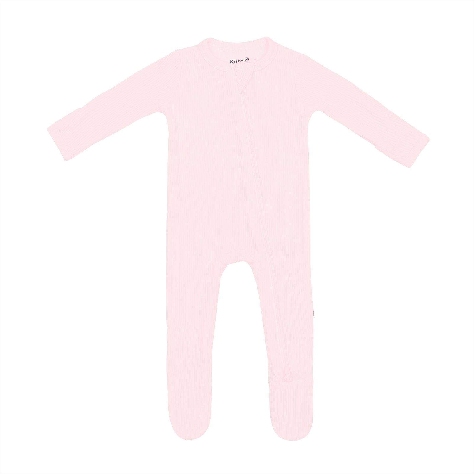 Ribbed Zipper Footie in Sakura - Image 2
