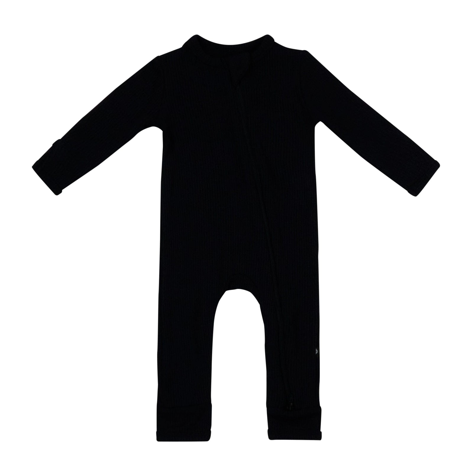 Ribbed Zipper Romper in Midnight - Image 2