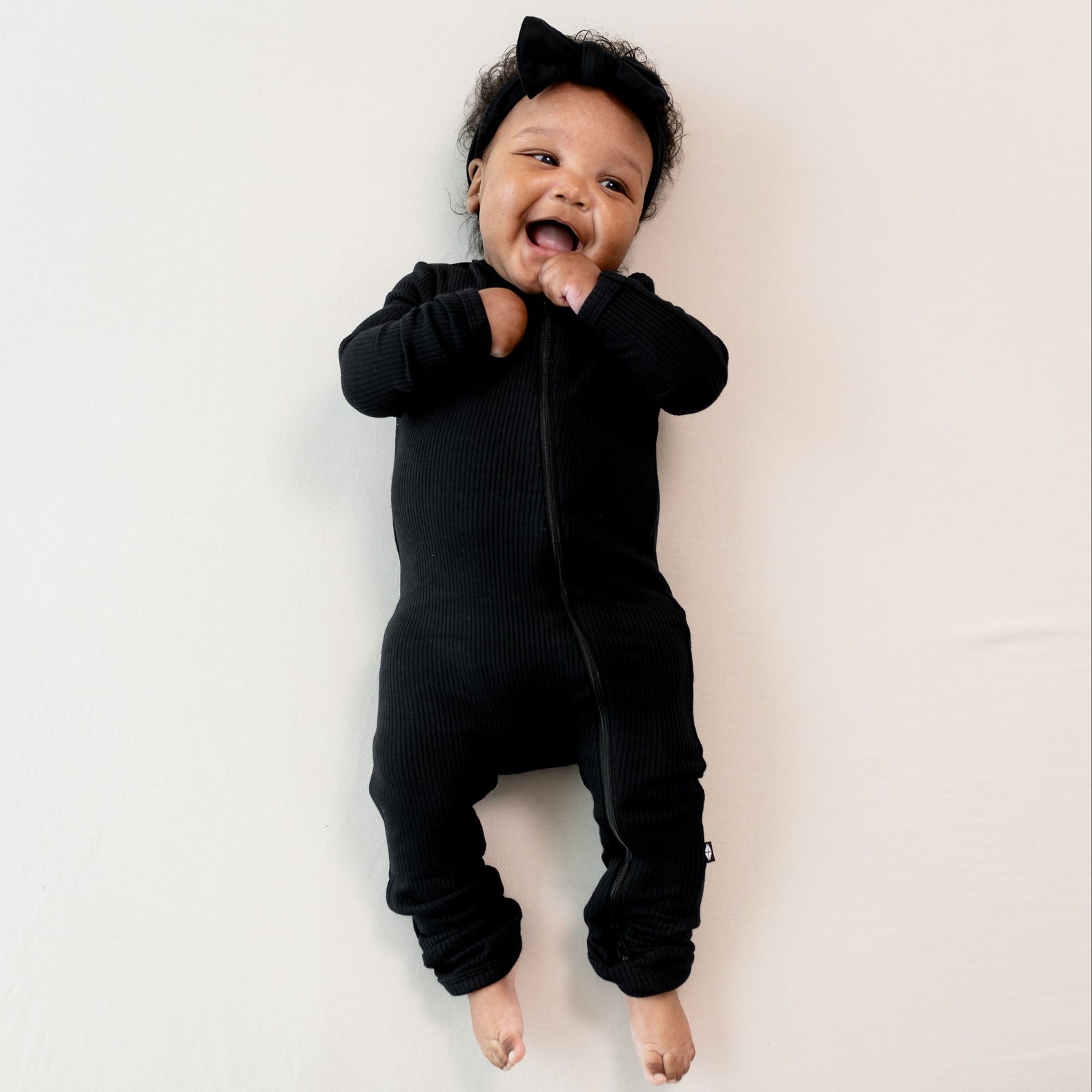 Ribbed Zipper Romper in Midnight - Image 4