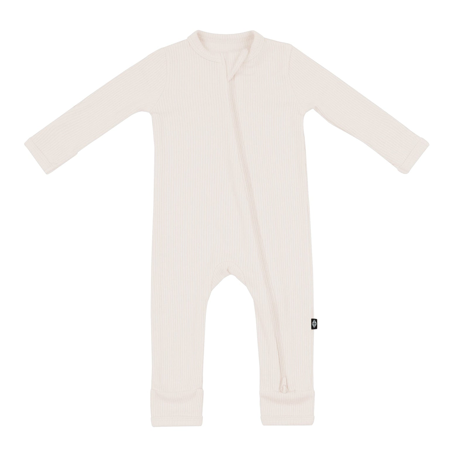 Ribbed Zipper Romper in Oat - Image 2