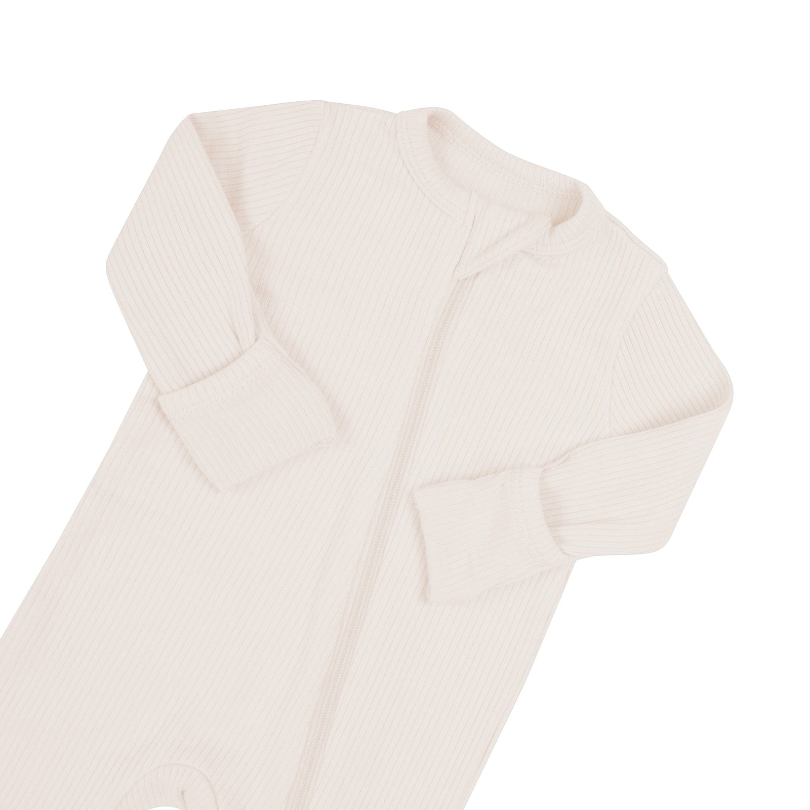 Ribbed Zipper Romper in Oat - Image 5