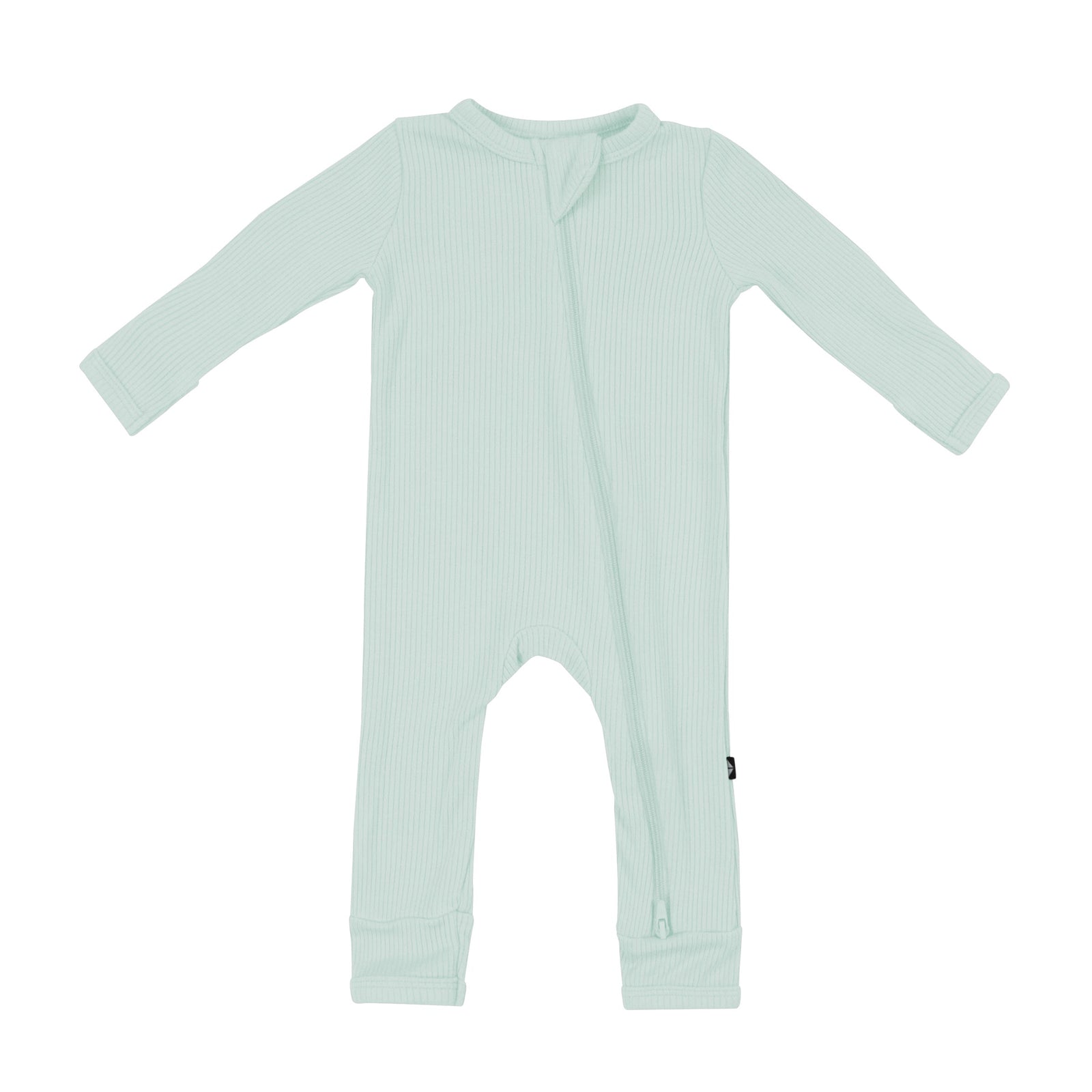 Ribbed Zipper Romper in Sage - Image 2