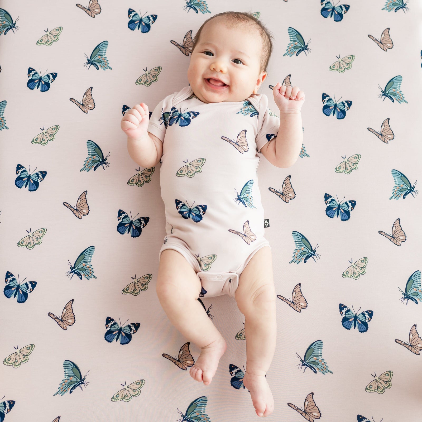 Crib Sheet in Blush Butterfly - Image 2