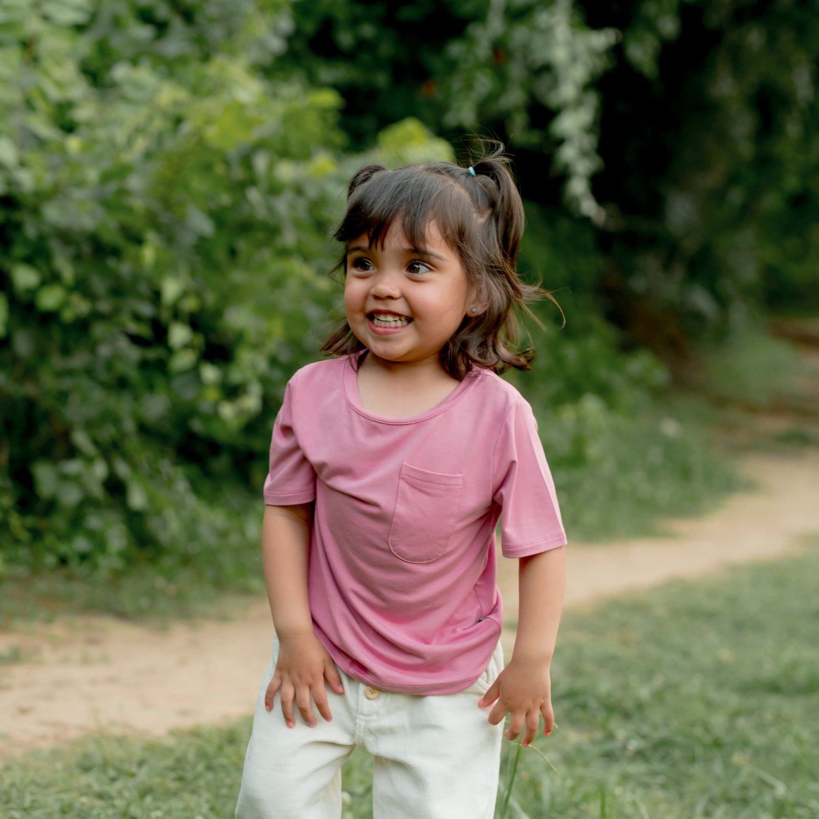 Toddler Crew Neck Tee in Apple Blossom - Image 3