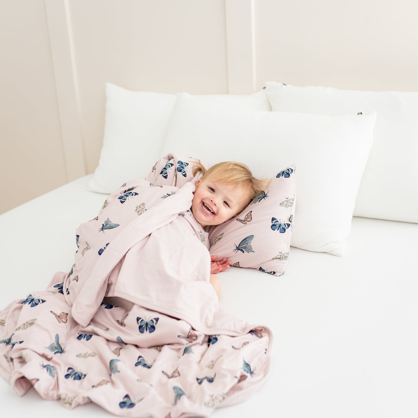 Toddler Pillowcase in Blush Butterfly - Image 2